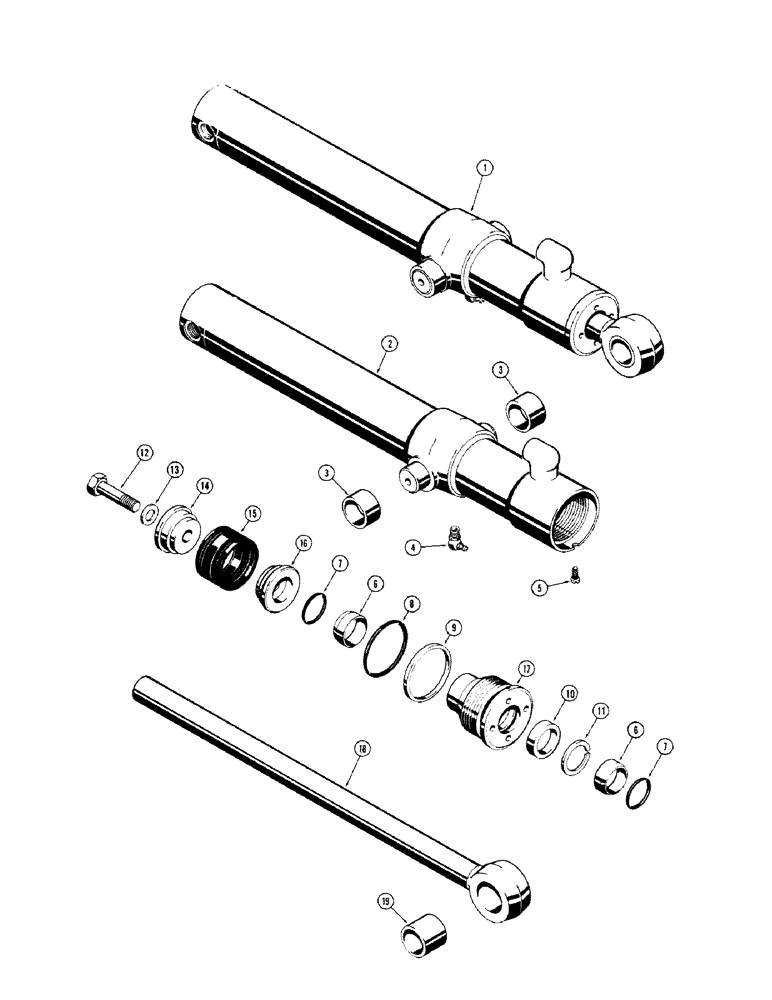 Схема запчастей Case 480CK - (44) - D36751 LOADER DUMP CYLINDER (35) - HYDRAULIC SYSTEMS