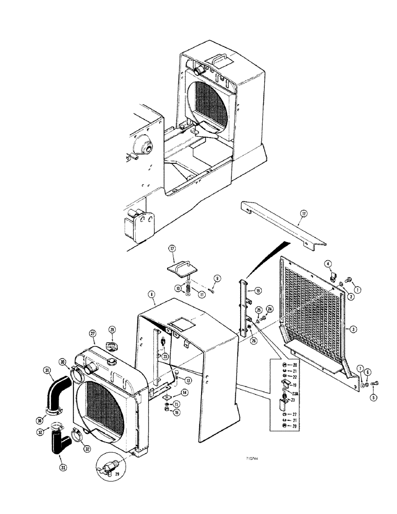 Схема запчастей Case 680CK - (154) - RADIATOR FRAME AND GRILLE, (BEFORE TRACTOR SER. NO. 9108541) (90) - PLATFORM, CAB, BODYWORK AND DECALS