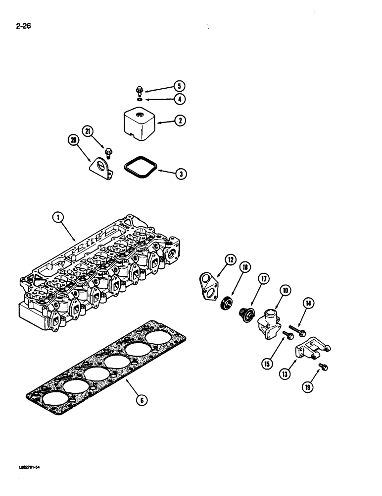 Схема запчастей Case 680L - (2-26) - CYLINDER HEAD COVERS AND GASKET, 6-590 ENGINE, 6T-590 ENGINE (02) - ENGINE