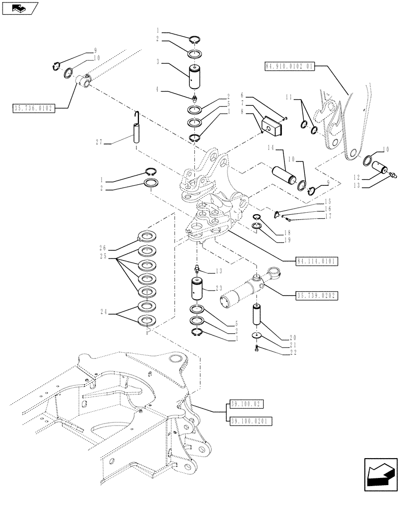 Схема запчастей Case 580SN WT - (84.910.0102[02]) - BOOM - ASSEMBLY (84) - BOOMS, DIPPERS & BUCKETS