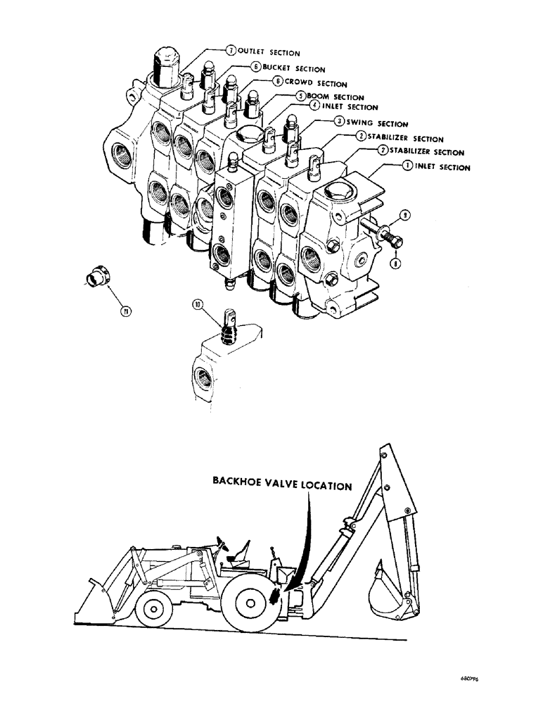 Схема запчастей Case 680CK - (220) - L53732 COMMERCIAL BACKHOE CONTROL VALVE (35) - HYDRAULIC SYSTEMS