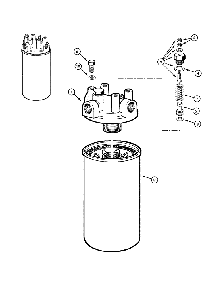 Схема запчастей Case 845 DHP - (06-10[01]) - TRANSMISSION - OIL FILTER (06) - POWER TRAIN