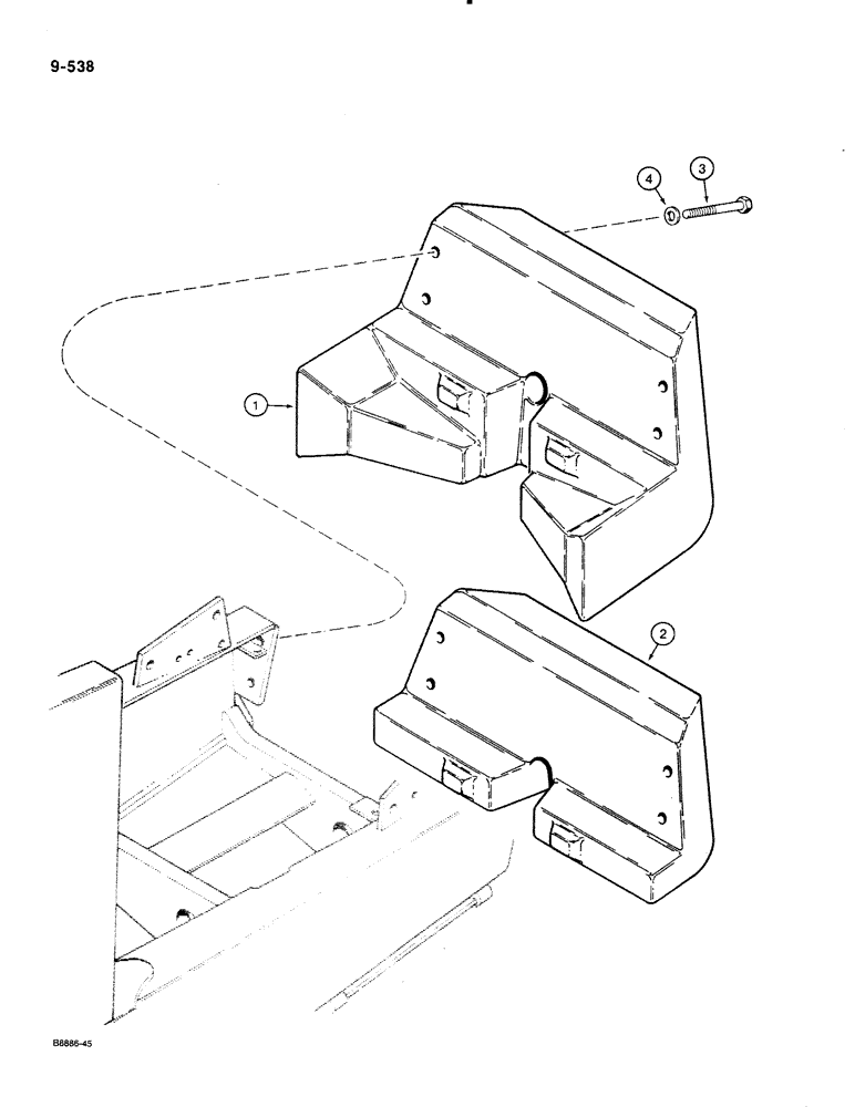 Схема запчастей Case 580K - (09-538) - FRONT COUNTERWEIGHT (09) - CHASSIS/ATTACHMENTS