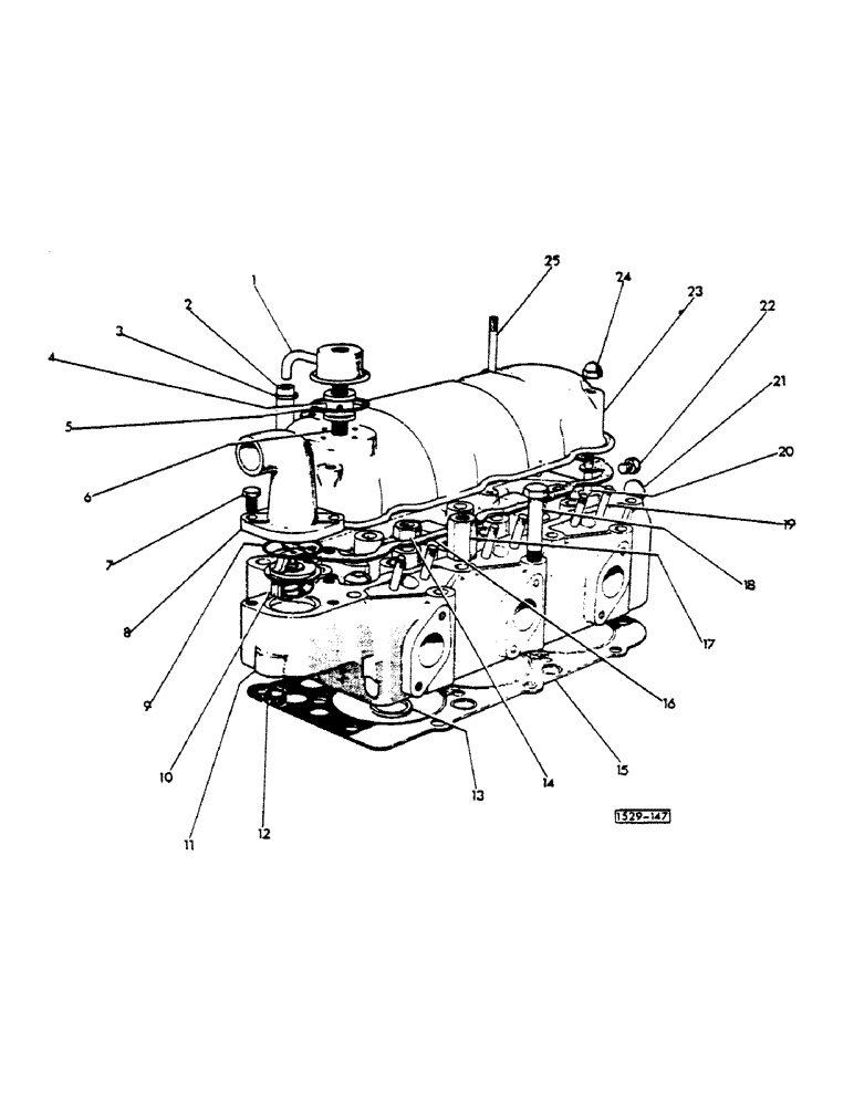 Схема запчастей Case 1529 - (054) - CYLINDER HEAD (10) - ENGINE