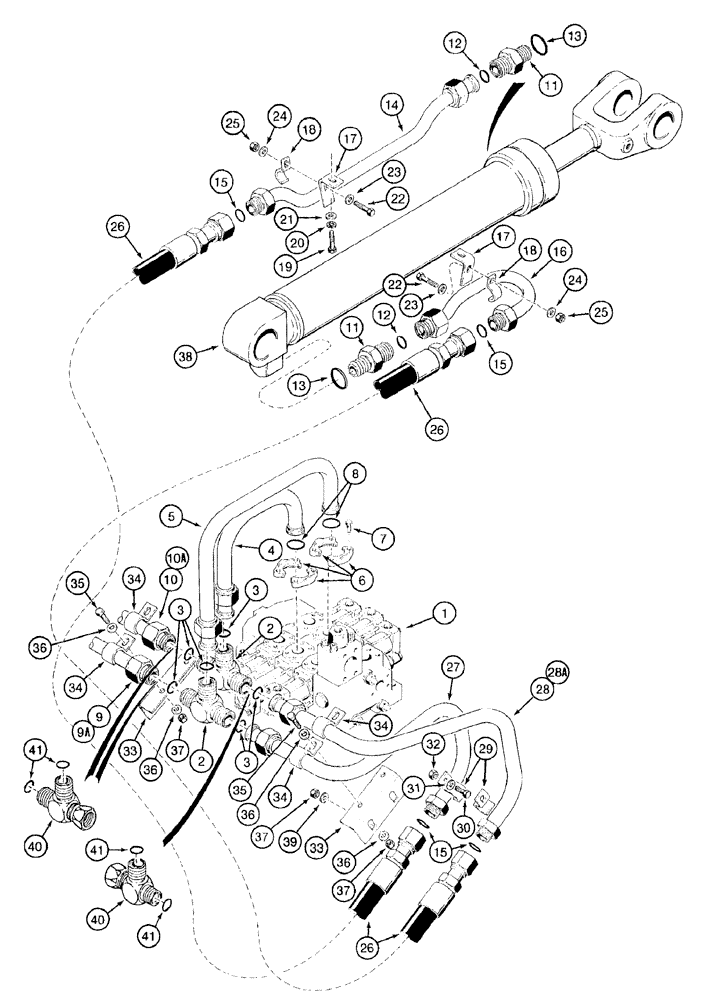 Схема запчастей Case 921B - (8-032) - HYDRAULIC CIRCUIT - LOADER LIFT (08) - HYDRAULICS