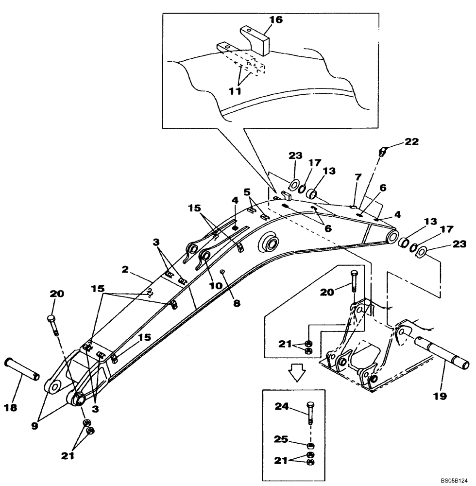 Схема запчастей Case CX225SR - (09-32) - BOOM (09) - CHASSIS