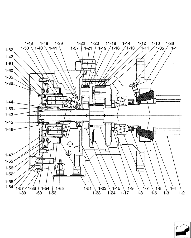 Схема запчастей Case CX31B - (01-027[02]) - MOTOR INSTAL, SWING (35) - HYDRAULIC SYSTEMS