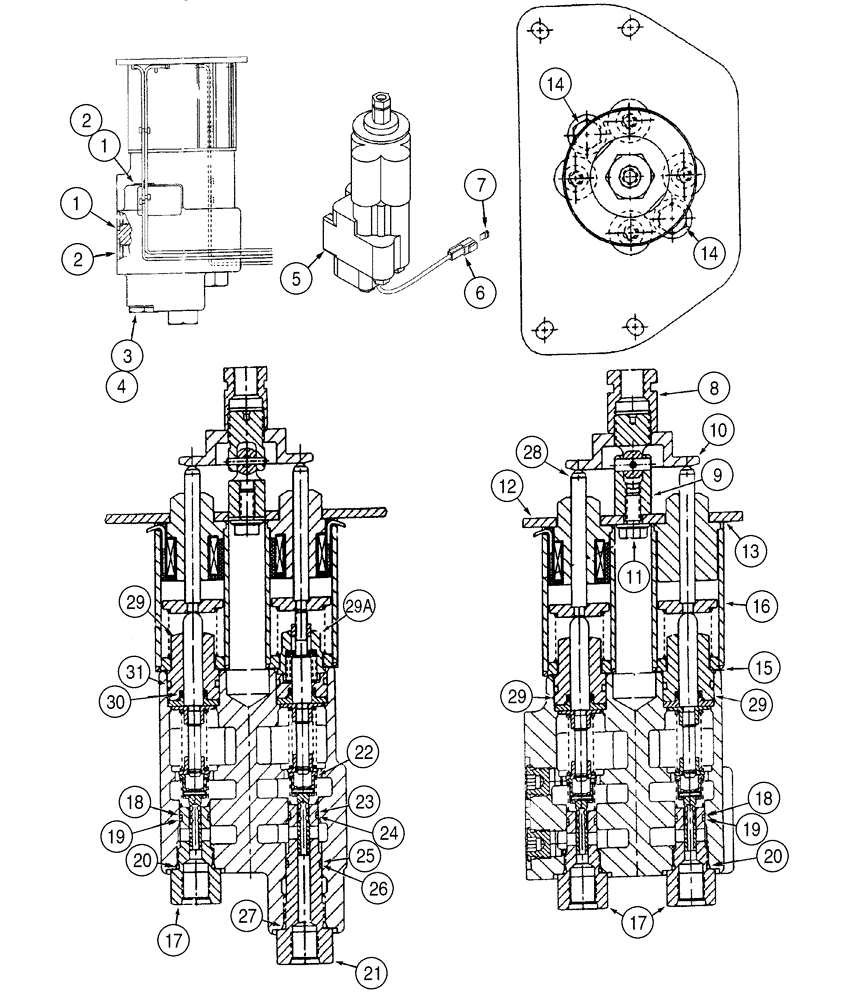 Схема запчастей Case 721C - (08-47) - VALVE ASSY - REMOTE CONTROL, SINGLE LEVER (08) - HYDRAULICS