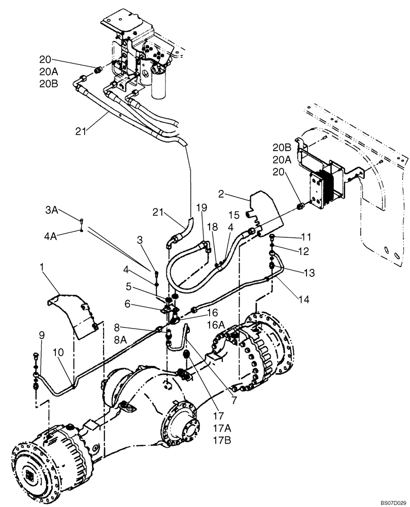 Схема запчастей Case 921E - (06-23C) - HYDRAULICS - REAR AXLE - COOLER (06) - POWER TRAIN