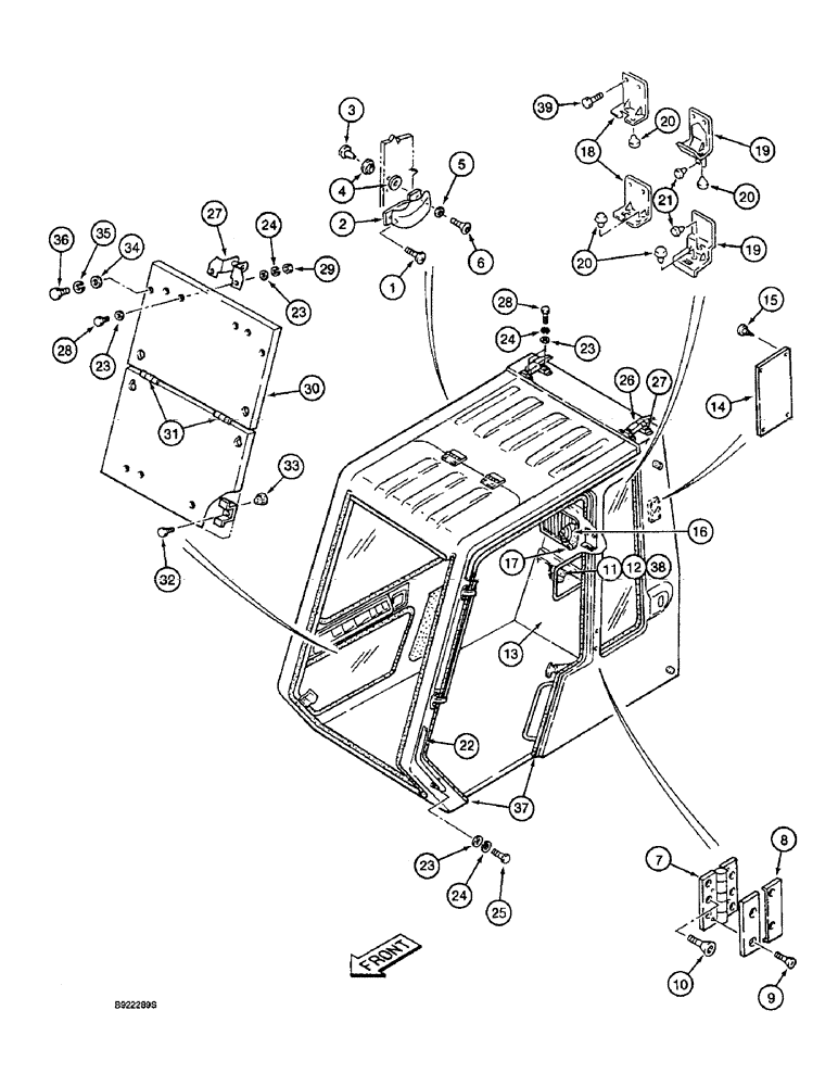 Схема запчастей Case 9010 - (9-40) - CAB VANDAL GUARDS (09) - CHASSIS