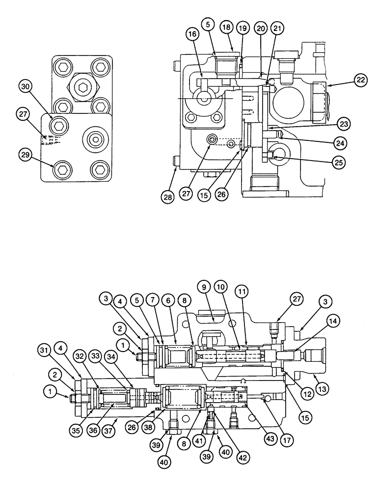 Схема запчастей Case 9040 - (8-20) - 153393A1 HYDRAULIC PUMP, FRONT REGULATOR ASSEMBLY, FEED BACK LEVER AND CONTROL ASSEMBLY (08) - HYDRAULICS