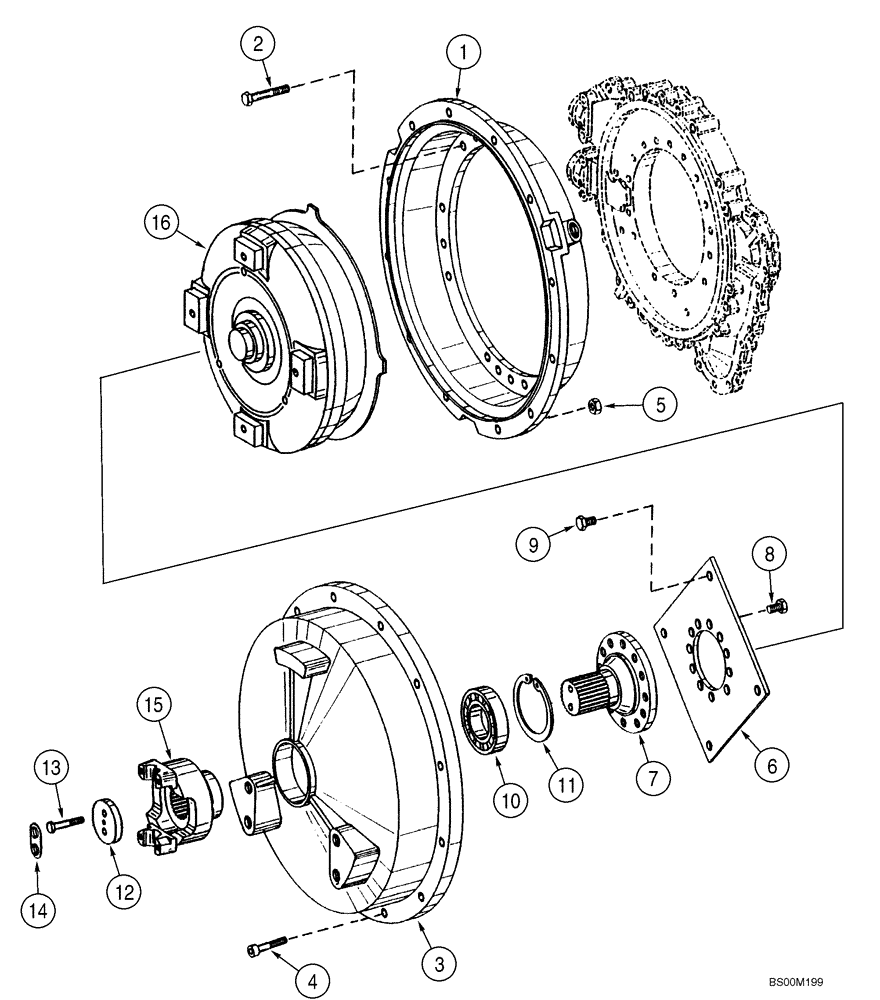 Схема запчастей Case 521D - (06-04) - TRANSMISSION - CONVERTER, COVER AND INPUT SHAFT (06) - POWER TRAIN