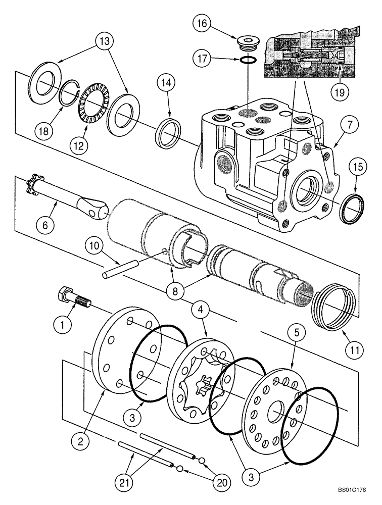 Схема запчастей Case 621D - (05-02) - VALVE ASSY - STEERING CONTROL (05) - STEERING