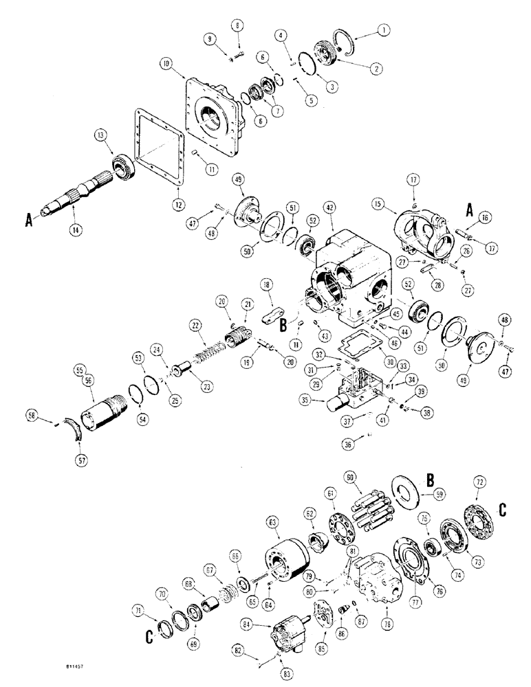 Схема запчастей Case 475 - (116) - R25520 HYDROSTATIC PUMP, TRANSMISSION DRIVE (29) - HYDROSTATIC DRIVE