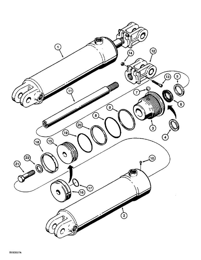 Схема запчастей Case 860 - (8-130) - HYDRAULIC CRUMBER CYLINDER (08) - HYDRAULICS