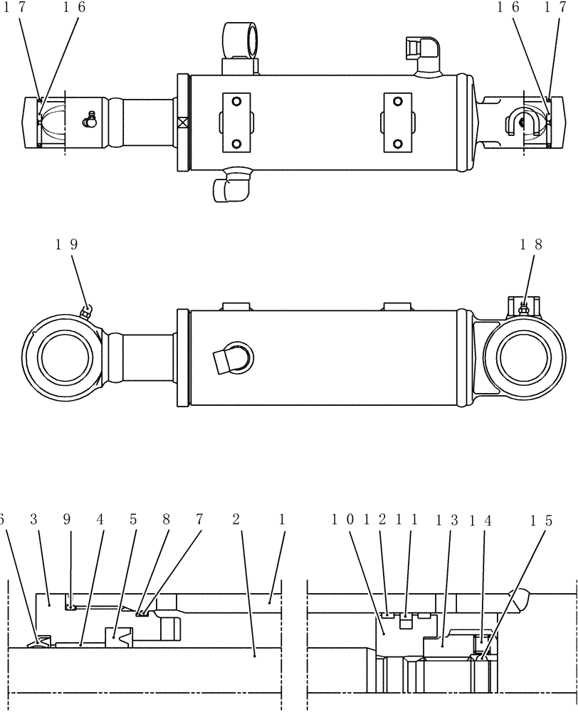 Схема запчастей Case CX50B - (HC751-72) - CYLINDER ASSEMBLY, D0ZER (35) - HYDRAULIC SYSTEMS