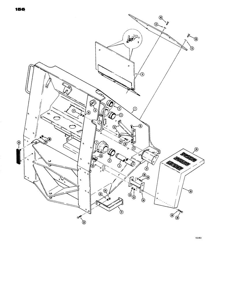 Схема запчастей Case W14 - (156) - FRONT FRAME AND FENDERS (09) - CHASSIS