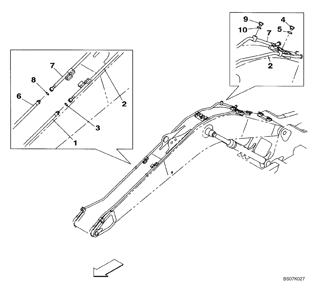 Схема запчастей Case CX130B - (08-32) - HYDRAULIC LINES - BOOM (08) - HYDRAULICS