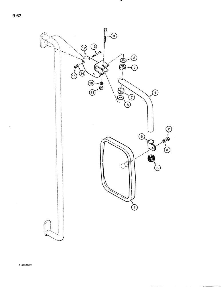 Схема запчастей Case 821 - (9-062) - OUTER MIRROR (09) - CHASSIS/ATTACHMENTS