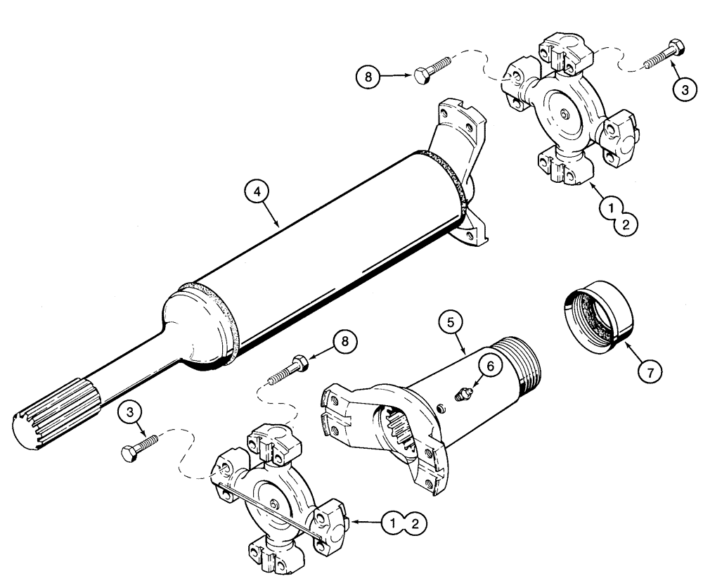 Схема запчастей Case 921C - (06-37) - DRIVE SHAFT, CENTER (06) - POWER TRAIN