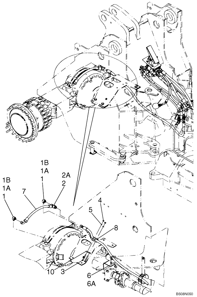 Схема запчастей Case 921E - (07-05) - HYDRAULICS - BRAKE, MAIN - FRONT AXLE (07) - BRAKES