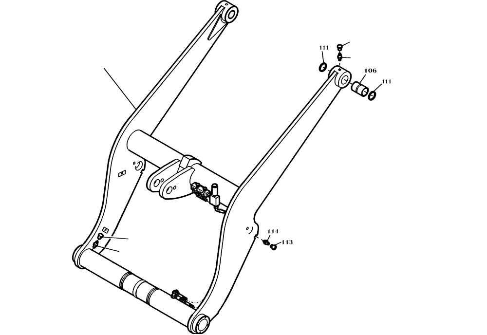 Схема запчастей Case 21D - (60.502[2811044004]) - LOADER ARM (82) - FRONT LOADER & BUCKET