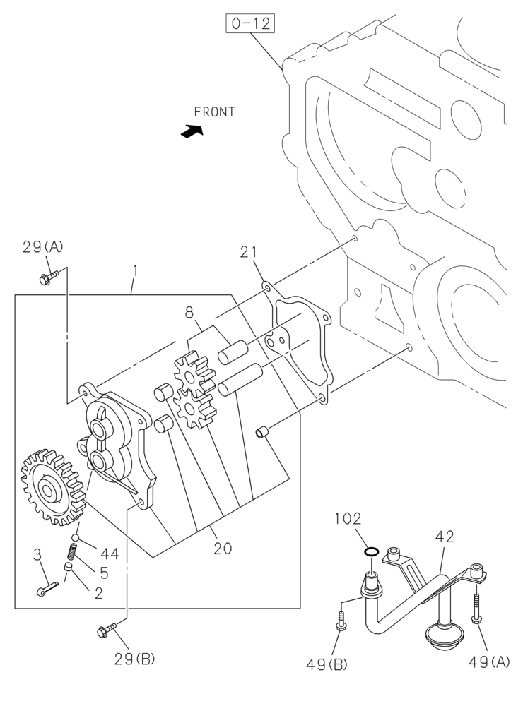 Схема запчастей Case CX210C NLC - (10.304.01) - OIL PUMP (10) - ENGINE