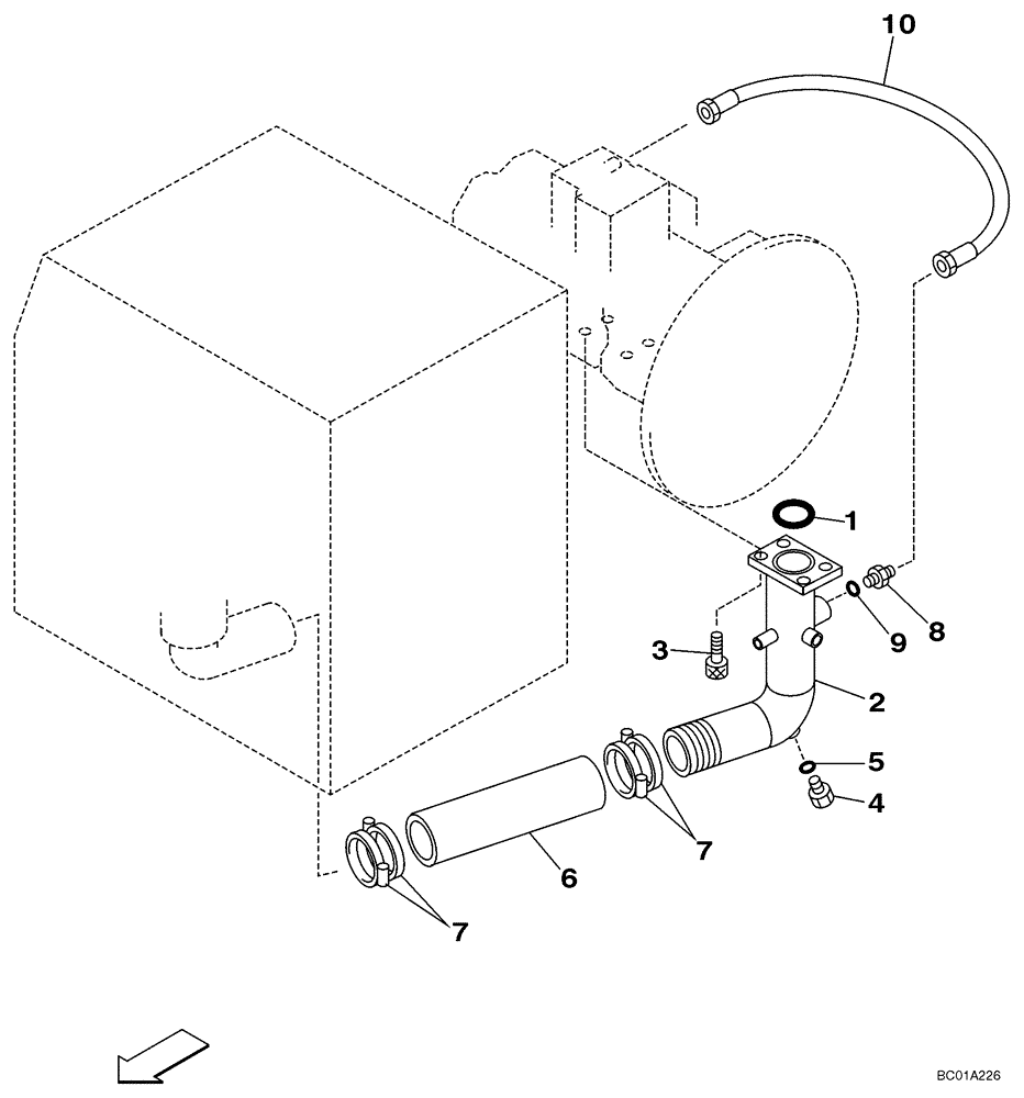 Схема запчастей Case CX210LR - (08-03) - HYDRAULICS - PUMP SUCTION LINE (Mar 14 2011 1:16PM) (08) - HYDRAULICS