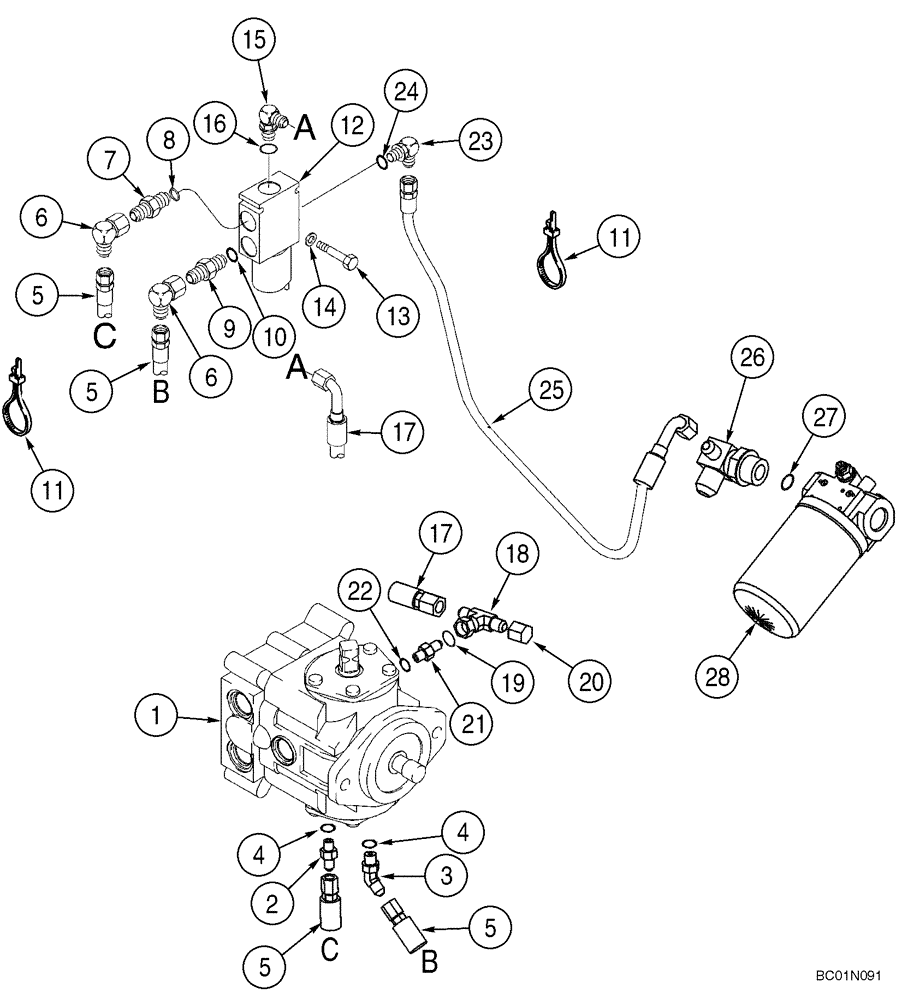 Схема запчастей Case 90XT - (06-04A) - HYDROSTATICS - SOLENOID (Aug 13 2010 10:07AM) (06) - POWER TRAIN