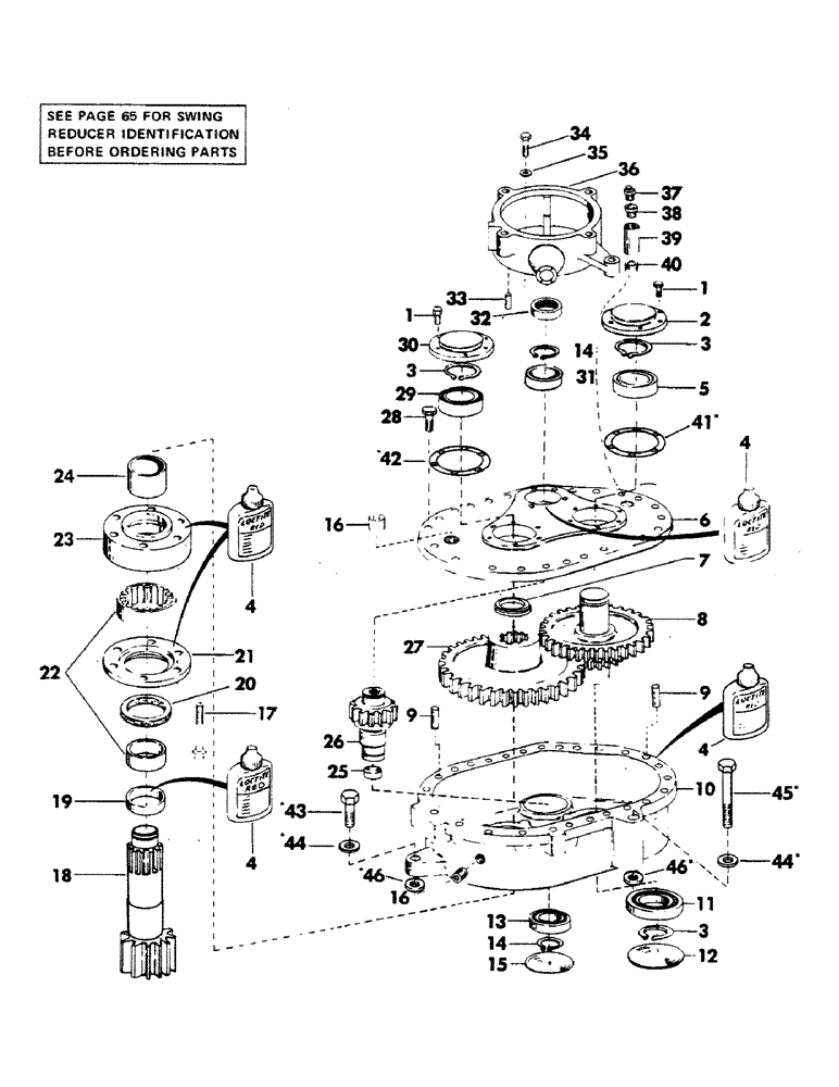 Схема запчастей Case 40EC - (071) - SWING REDUCER AND BRAKE HOUSING, (IMPROVED SWING REDUCER USED AS REPLACEMENT) (05) - UPPERSTRUCTURE CHASSIS