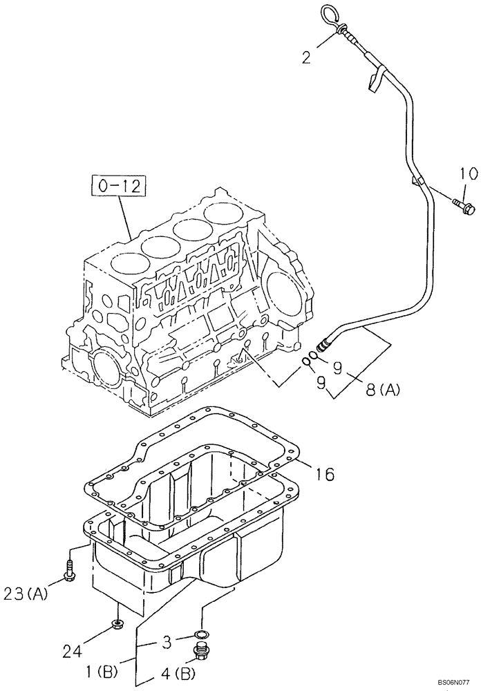 Схема запчастей Case CX240BLR - (02-13) - OIL PAN (02) - ENGINE