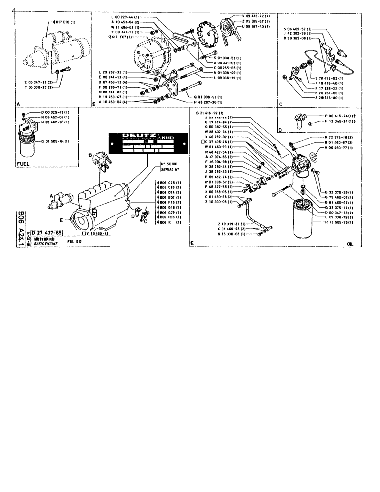 Схема запчастей Case 90BCL - (130) - BASIC ENGINE F6L 912 (01) - ENGINE