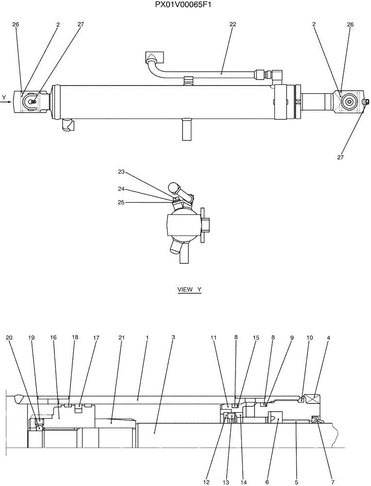 Схема запчастей Case CX36B - (07-036) - CYLINDER ASSY, BOOM (CAB) ELECTRICAL AND HYDRAULIC COMPONENTS