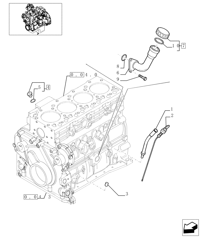 Схема запчастей Case F4DFE613G - (0.27.0[01]) - ENGINE OIL DIPSTICK - (504063272 - 504087721) 