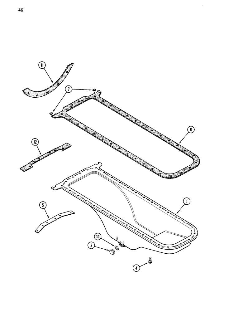 Схема запчастей Case 880C - (046) - OIL PAN, 504BD DIESEL ENGINE (01) - ENGINE