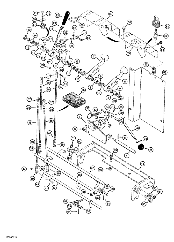 Схема запчастей Case 850G - (6-34) - TRANSMISSION CONTROLS (03) - TRANSMISSION