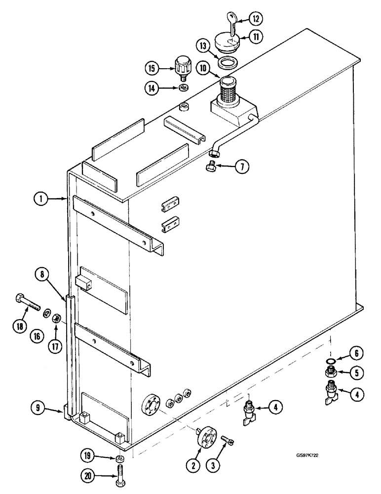 Схема запчастей Case 220B - (3-03) - FUEL TANK, P.I.N. 03201 AND AFTER (03) - FUEL SYSTEM