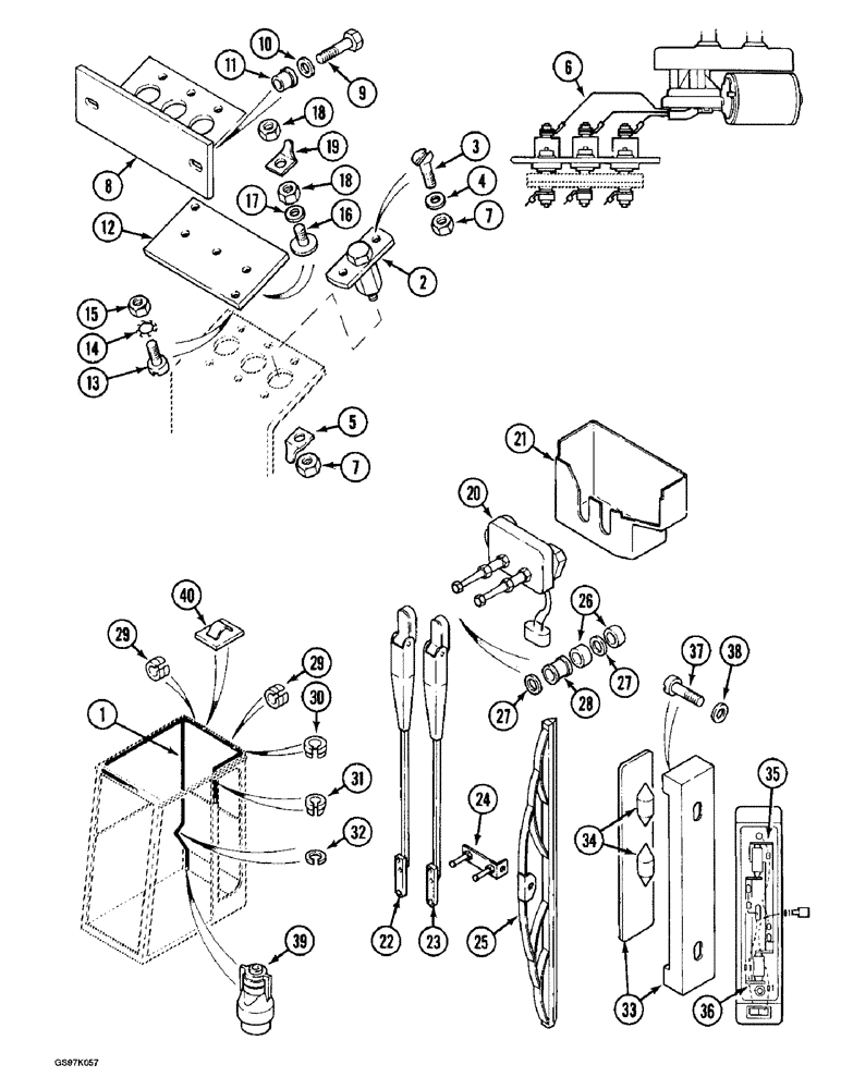 Схема запчастей Case 888 - (4-18) - CAB ELECTRICAL COMPONENTS, P.I.N. 15401 AND AFTER, P.I.N. 106801 AND AFTER (04) - ELECTRICAL SYSTEMS