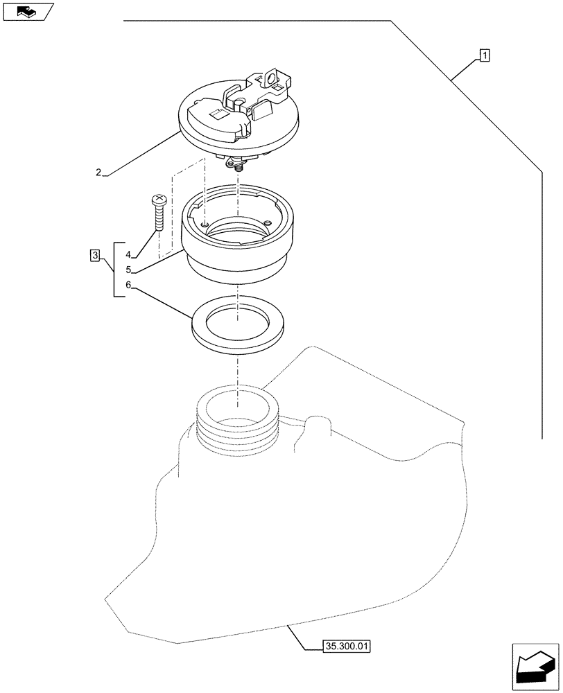 Схема запчастей Case 590SN - (88.010.01) - DIA KIT, LOCKABLE FUEL CAP (88) - ACCESSORIES