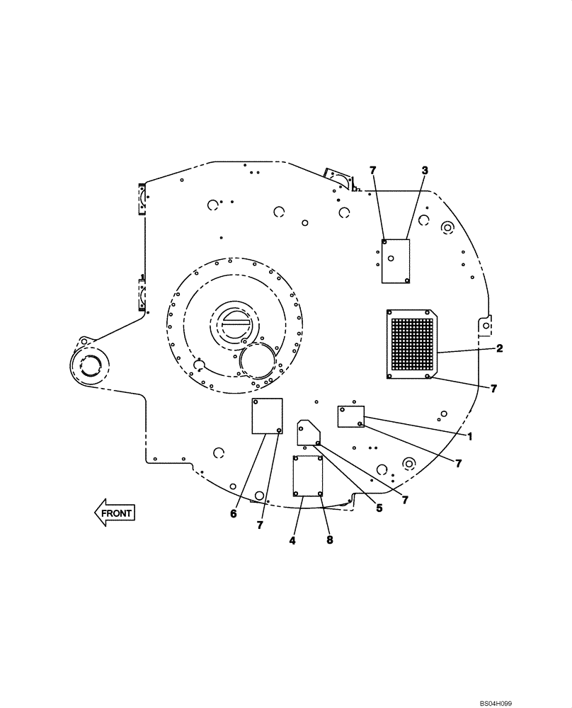 Схема запчастей Case CX80 - (09-05) - TURNTABLE - ACCESS COVERS (09) - CHASSIS/ATTACHMENTS