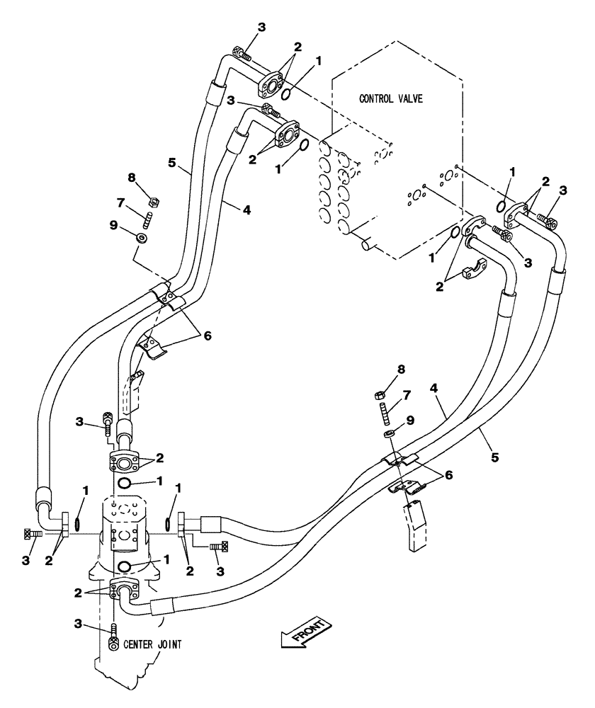 Схема запчастей Case CX350C - (08-007[00]) - HYDRAULIC CIRCUIT -TRAVEL (08) - HYDRAULICS