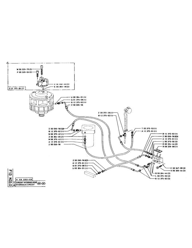 Схема запчастей Case 220 - (126) - HYDRAULIC CIRCUIT (07) - HYDRAULIC SYSTEM