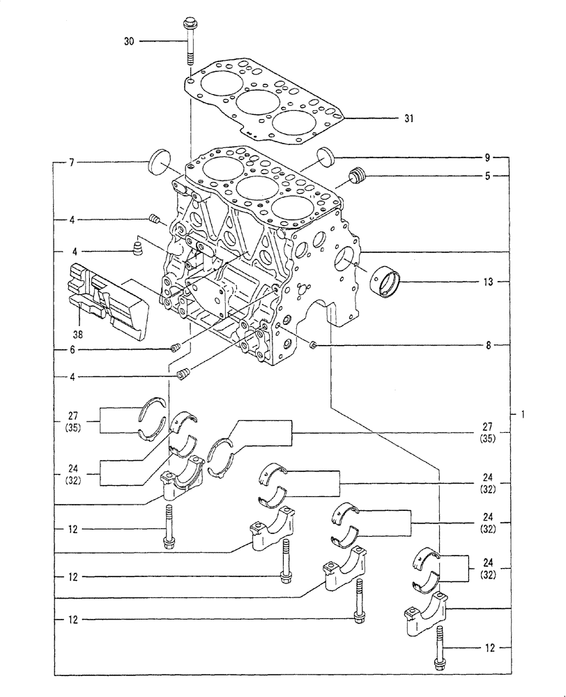 Схема запчастей Case CX27B - (ENGINE-01[1]) - CYLINDER HEAD (10) - ENGINE