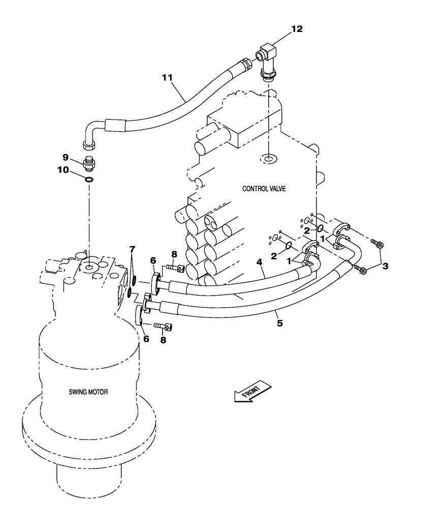 Схема запчастей Case CX300C - (08-011-00[01]) - HYDRAULIC CIRCUIT - SWING MOTOR (08) - HYDRAULICS