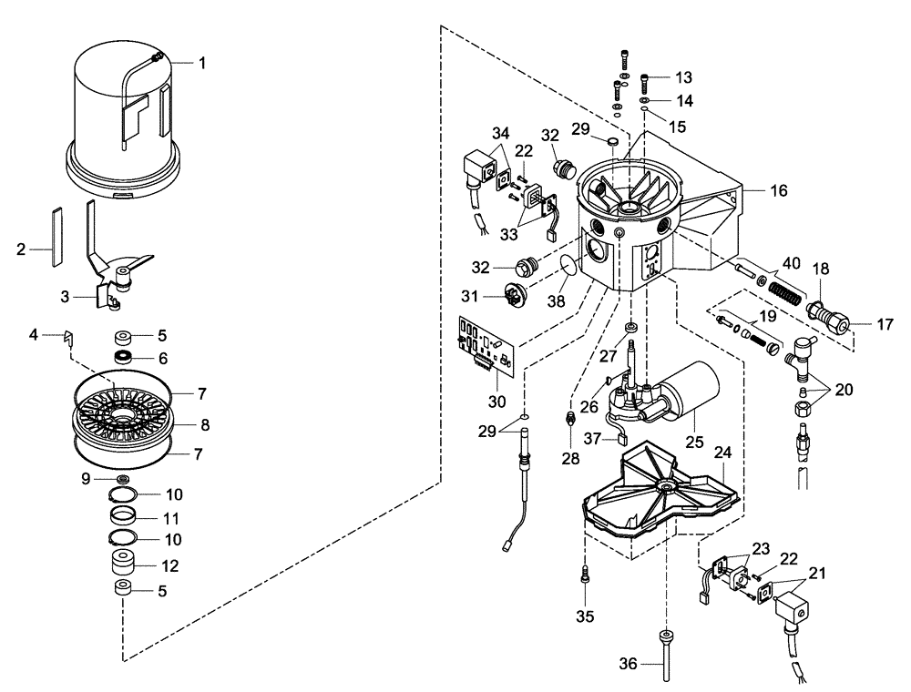 Схема запчастей Case 340 - (94B00000005[001]) - CIRCUIT AUTOMATIC OF GREASING - PUMP (89500409841) (71) - LUBRICATION SYSTEM