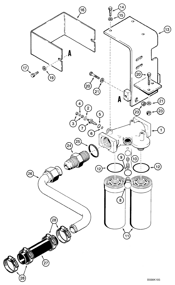 Схема запчастей Case 821C - (08-06A) - HYDRAULICS - FILTER TO RESERVOIR (08) - HYDRAULICS