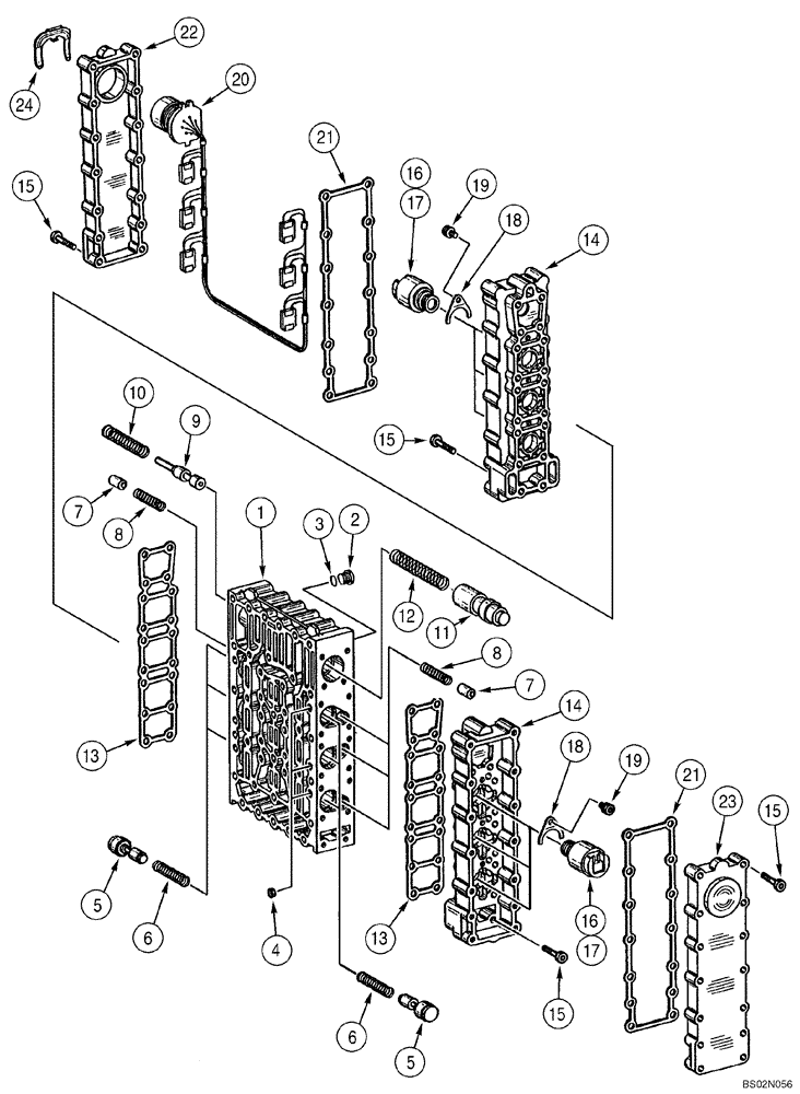 Схема запчастей Case 921C - (06-16) - TRANSMISSION - VALVE, CONTROL (06) - POWER TRAIN