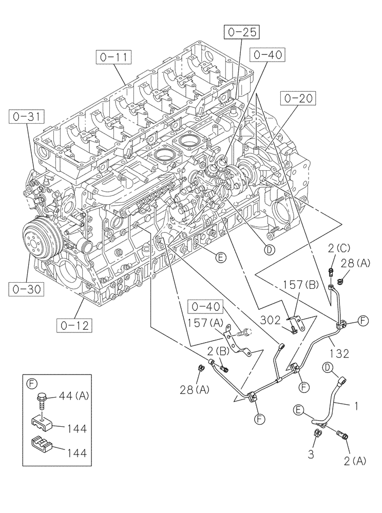 Схема запчастей Case CX470C - (02-052-03[01]) - OIL CIRCUIT (01) - ENGINE