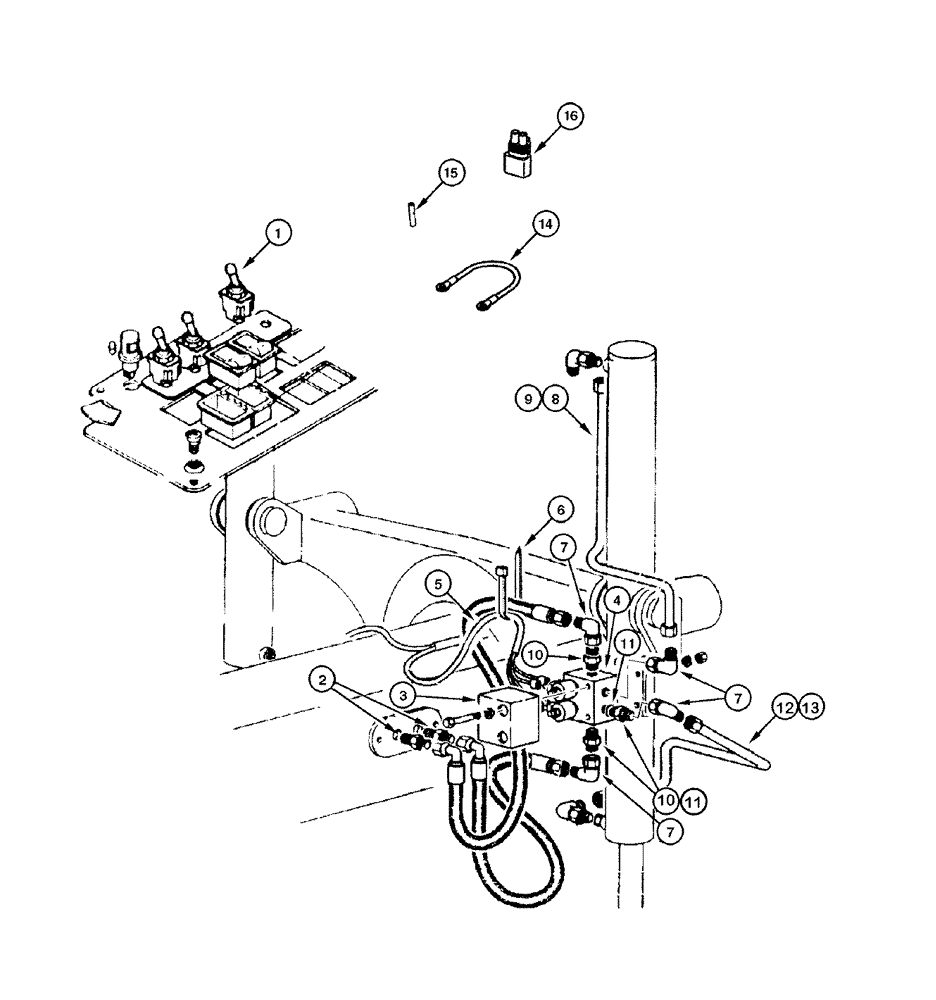 Схема запчастей Case 865 DHP - (8-034) - BLADE HYDRAULIC CIRCUIT - FLOAT (08) - HYDRAULICS