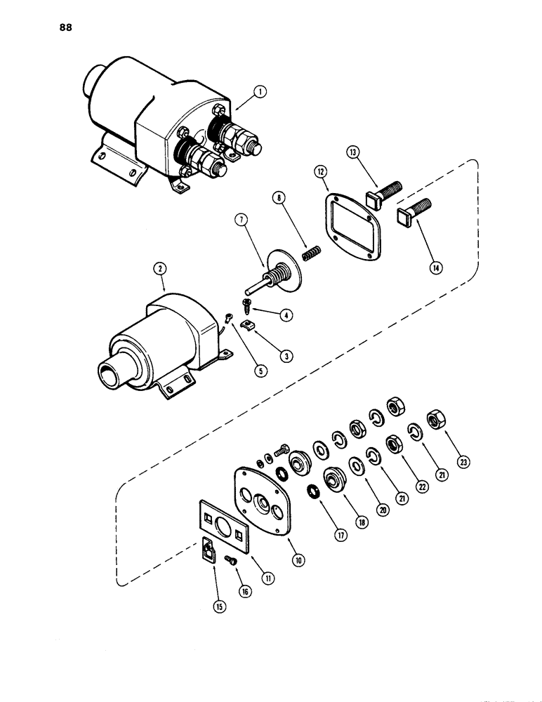 Схема запчастей Case 1450 - (088) - A42376 SOLENOID (04) - ELECTRICAL SYSTEMS